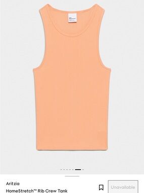 Aritzia Peach Ribbed Crew Tank